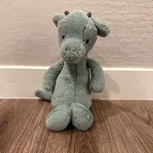 Jellycat Bashful Dragon Plush Green Sage London Lovey Soft Toy Horns Wings 12"